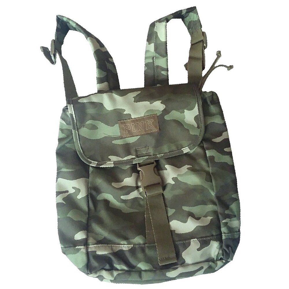 Victoria's Secret PINK Mini Camo Backpack Camouflage Tote Bag Travel Purse NWOT